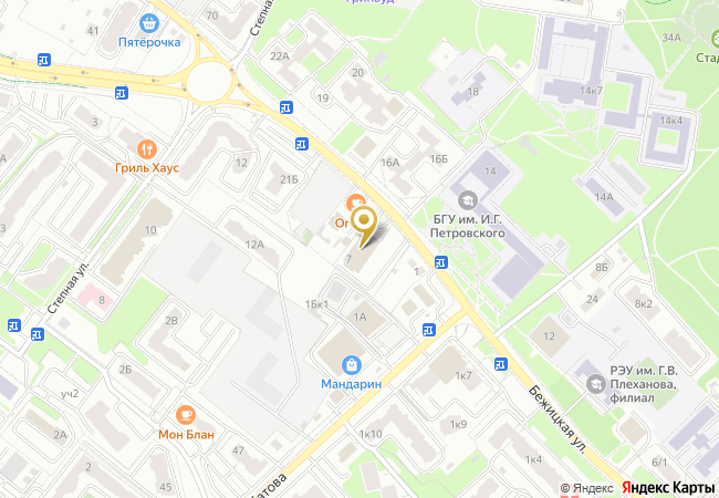 Офис выдачи заказов на карте: ул. Бежицкая, д. 7, оф. 5
