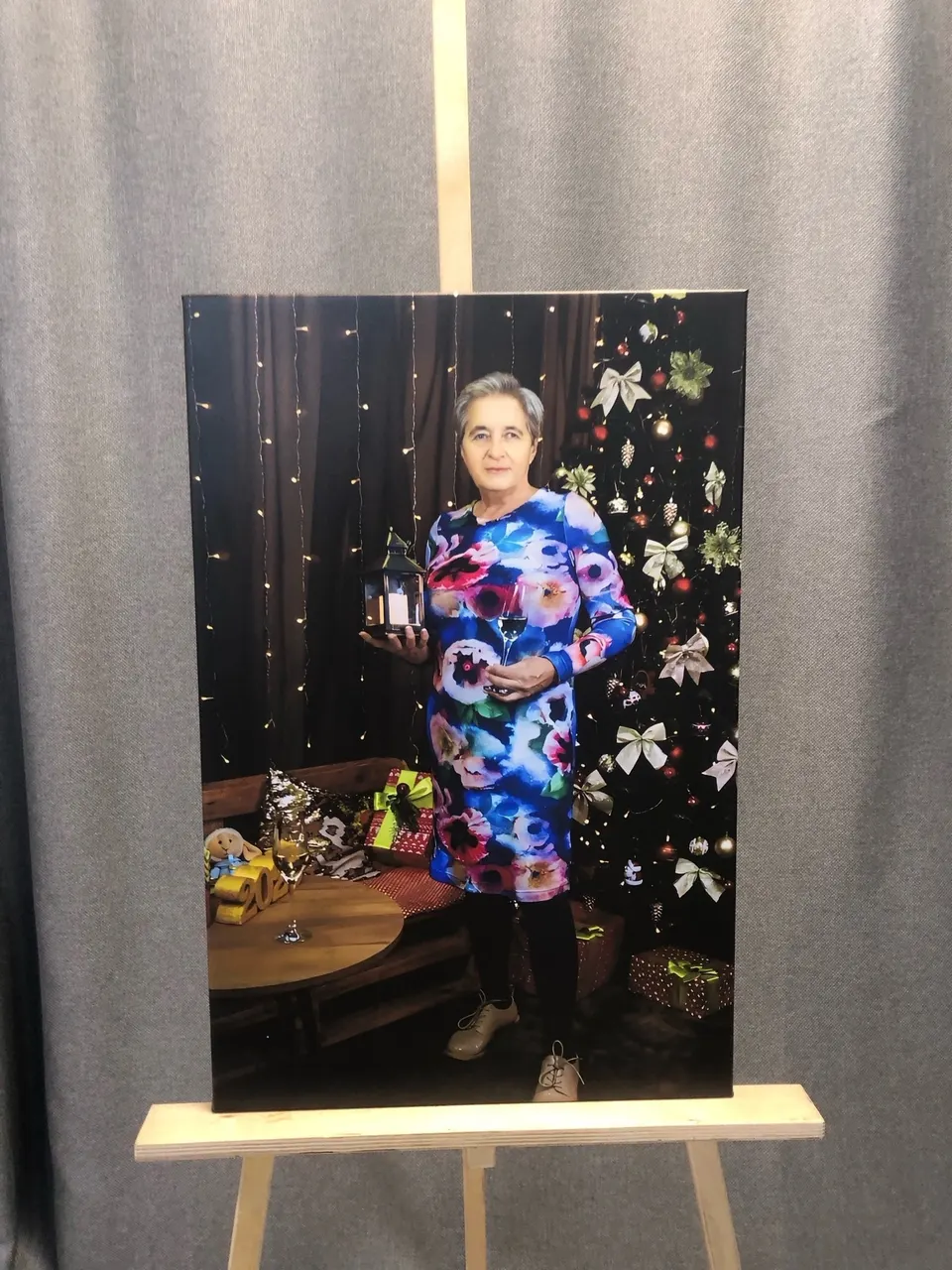 Новогоднее фото на холсте — печать на холсте на холсте