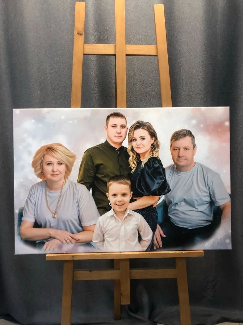 Групповой портрет на холсте — семейный портрет на холсте